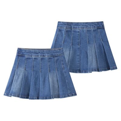 Gonna in denim plissettata da bambina JGI55825