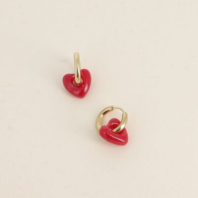 Creoles - resin heart
