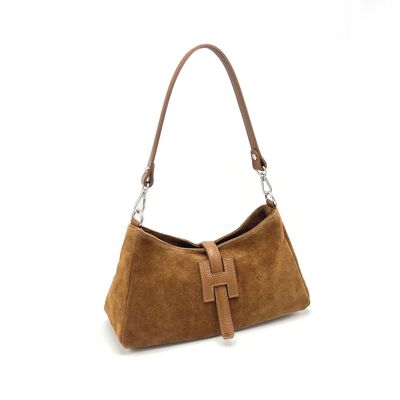 Suede leather shoulder bag, Made in Italy, art. 112624