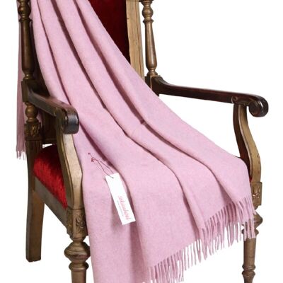 Lana de alpaca rosa claro a cuadros grandes