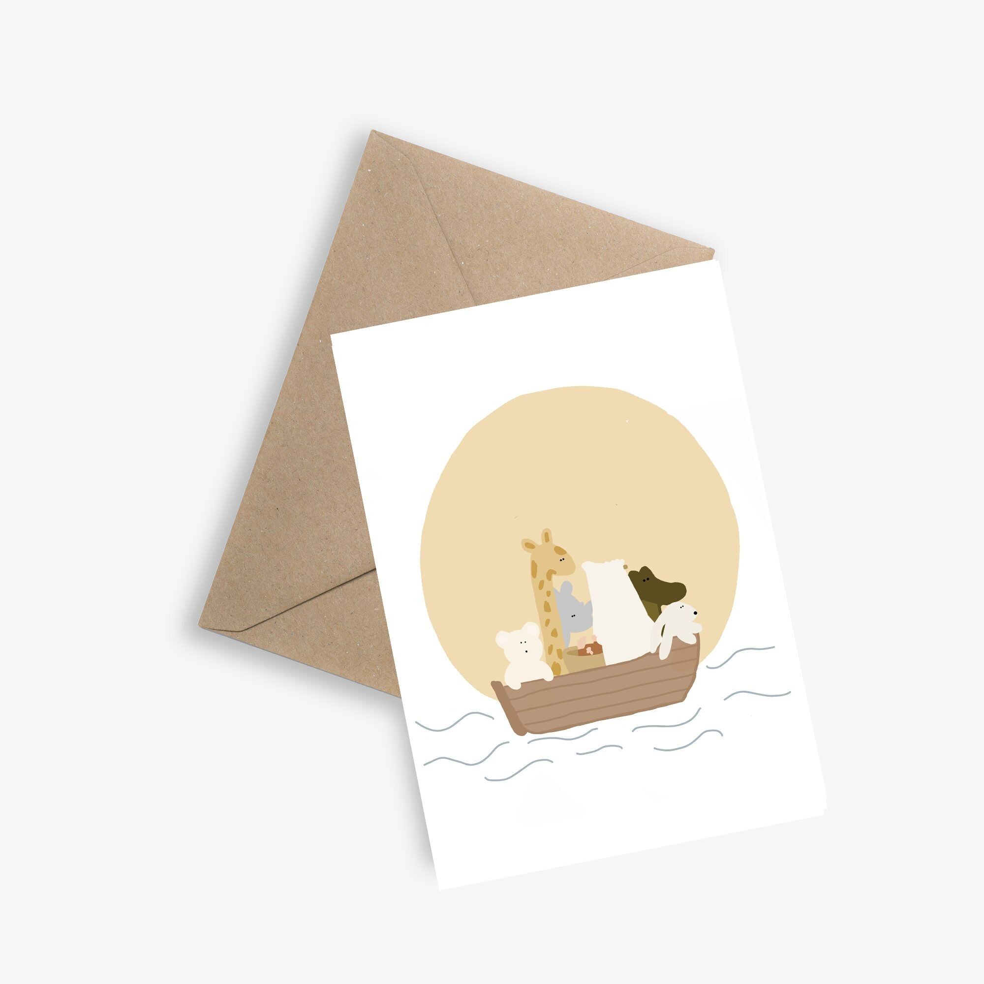 Boot auf dem Wasser - Einfache Geburts-/Babykarte