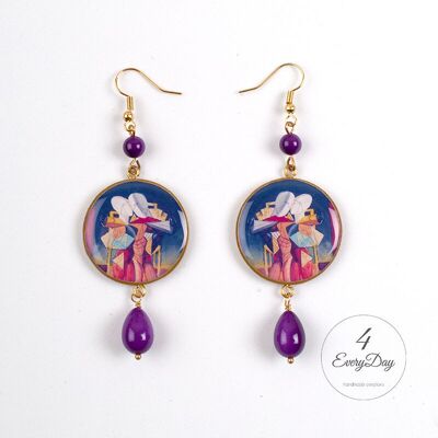 Wood and Resin Earrings - Hector and Andromeda De Chirico