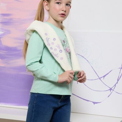 Green long-sleeved T-shirt JGI65718