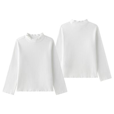 Long-sleeved ribbed t-shirt for girls