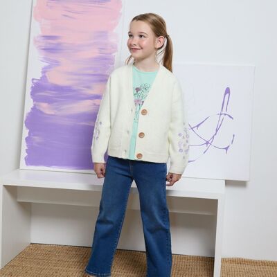 Veste pull tricotée pour fille, vêtement d'hiver JGI85722