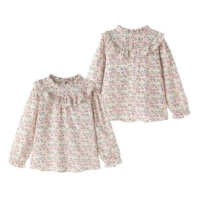 Blusa con dettagli floreali, abbigliamento invernale per ragazze JGI95706