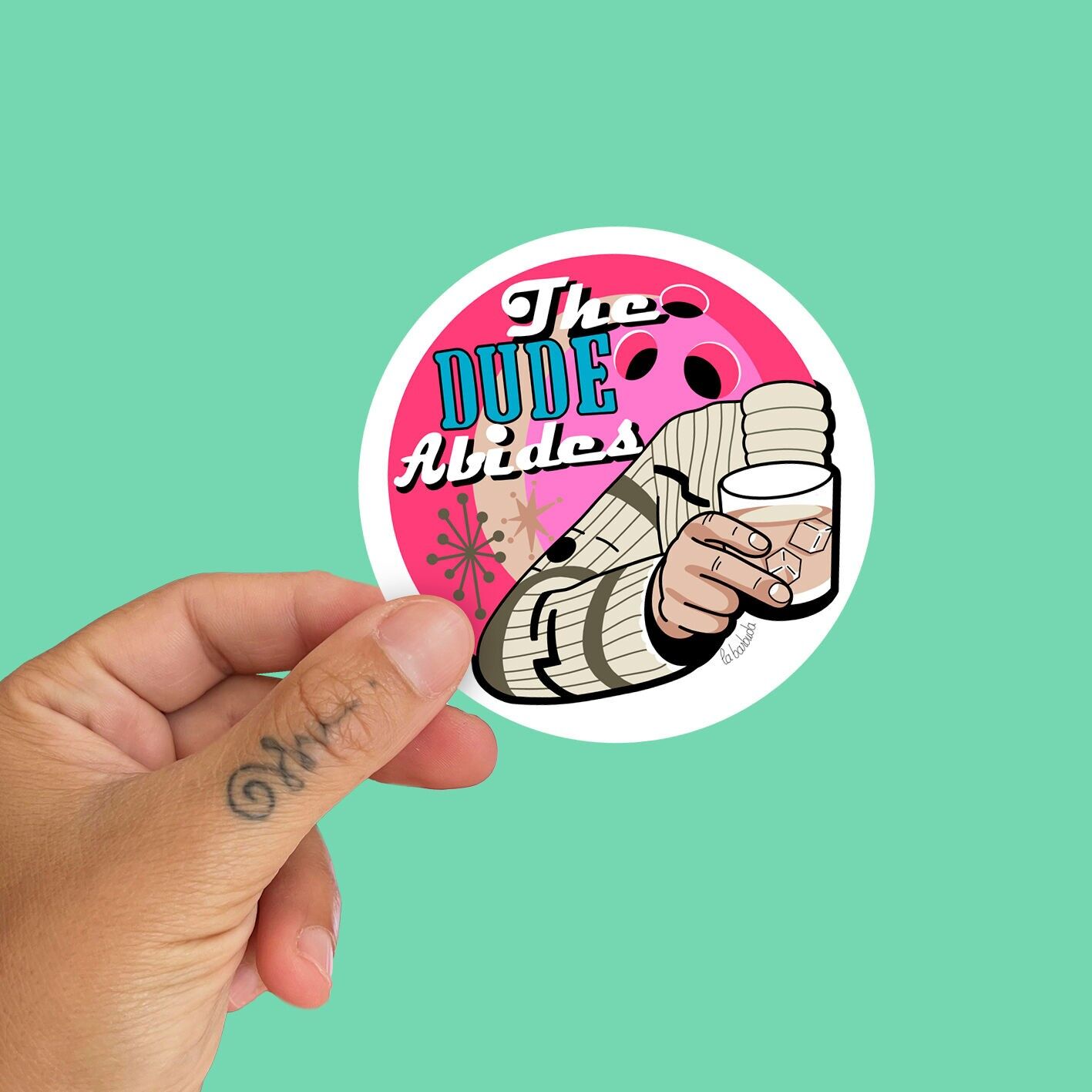 Aufkleber Die Note hält durch die bärtige Frau