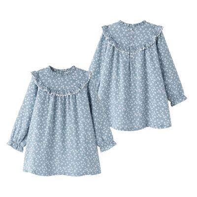 Vestido azul manga larga ropa invierno niña JGI95738