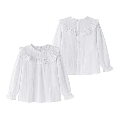 Blusa de manga larga con volante JGI95826