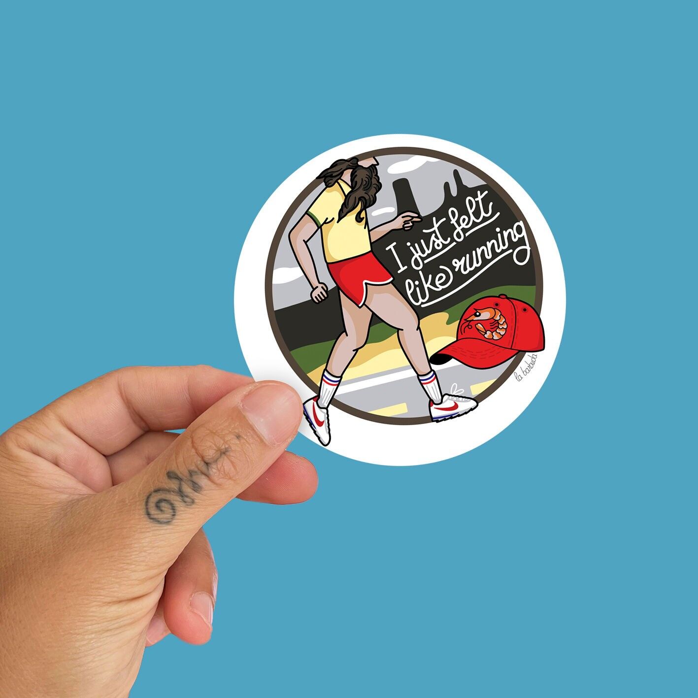 Ich hatte einfach Lust zu rennen Sticker von la barbuda