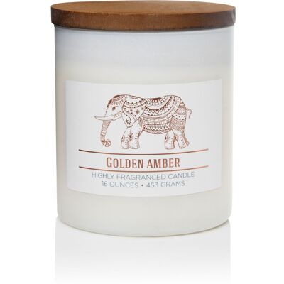 Wellness candle golden amber