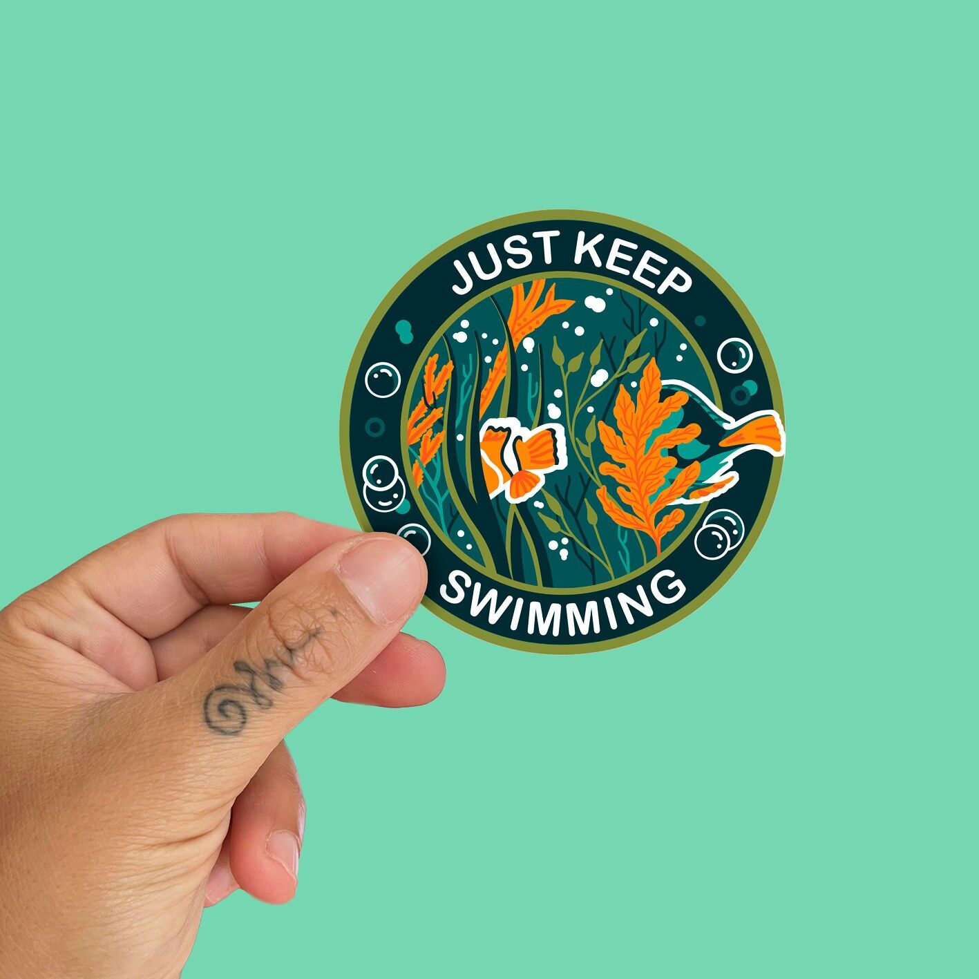 Einfach weiterschwimmen Sticker von la barbuda