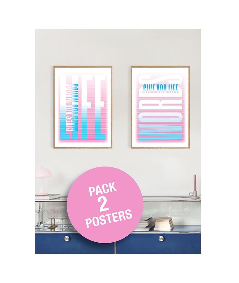 Oferta de pack de pósteres dípticos Vida y Palabras (50 x 70 cm) - 100 % fabricado en Francia (bienestar y desarrollo personal)