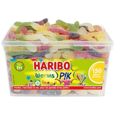 Tubo gusanos pik, 150 piezas, Haribo