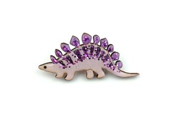 Badge Stégosaure - Violet Pastel et Violet Foncé 1