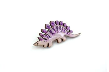 Badge Stégosaure - Violet Pastel et Violet Foncé 3