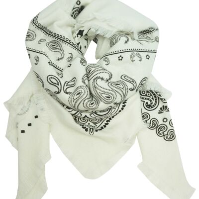 White square scarf with bandana print YF6637