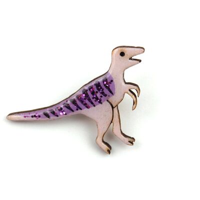 Insignia Pin Velociraptor - Morado Pastel y Morado Oscuro