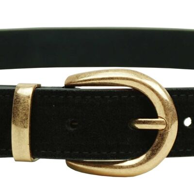 Leather belt with gold buckle CT3956