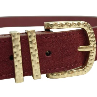 Leather belt with gold buckle CT3957