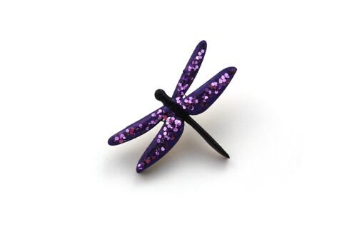 Dragonfly Pin Badge Purple