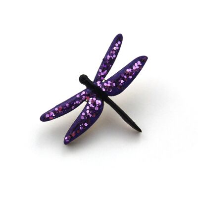 Dragonfly Pin Badge Purple
