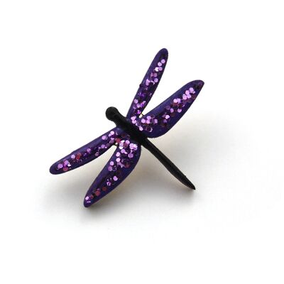 Dragonfly Pin Badge Purple