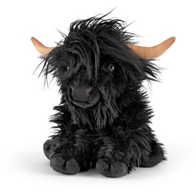 Peluche Vache Highland noire sonore | Living Nature
