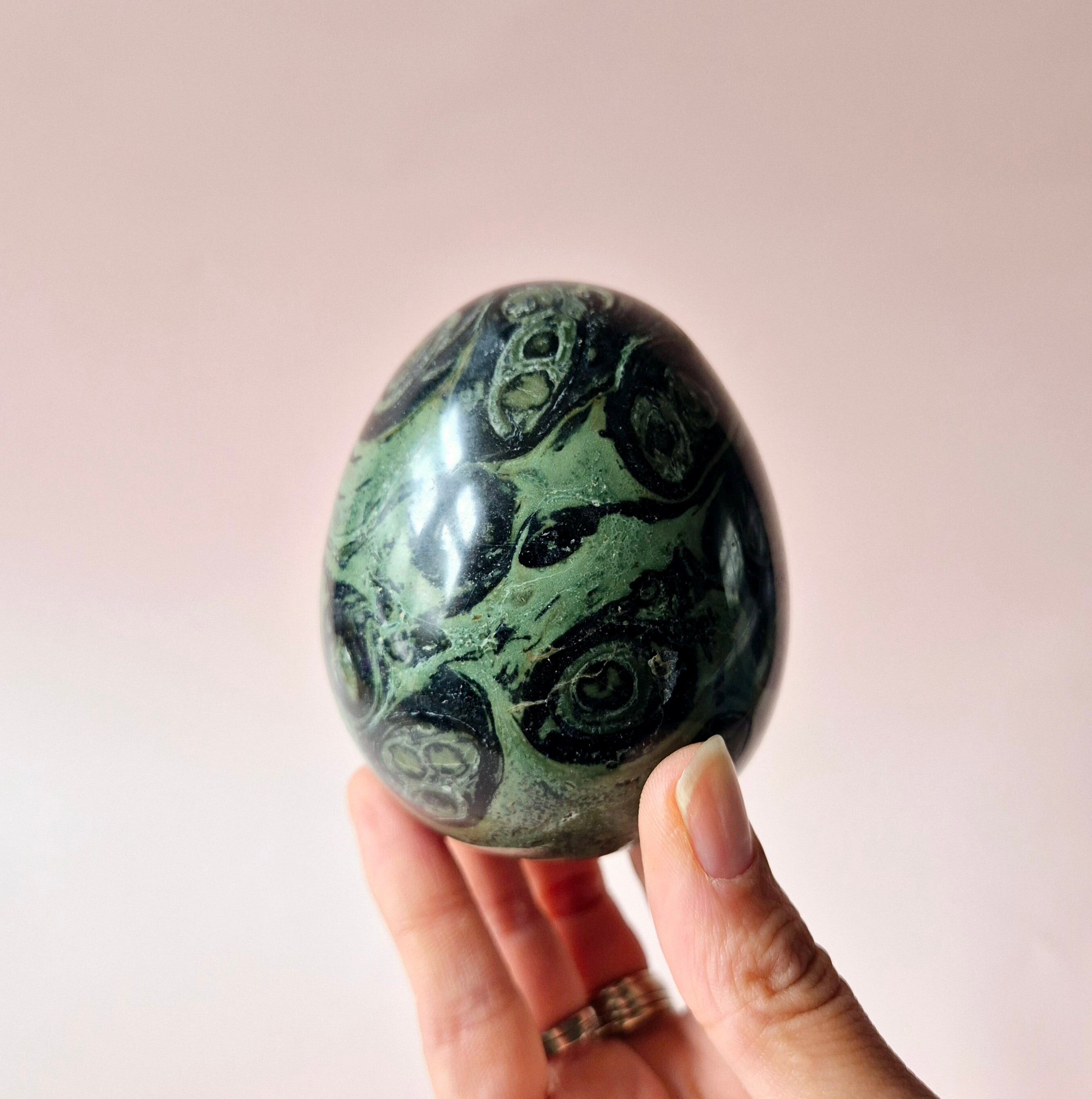 Œuf de jaspe kambaba – 444 grammes | Pierre précieuse d'ancrage pour la paix intérieure