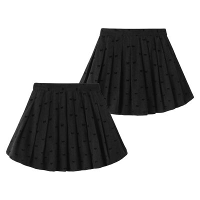 Jupe plissée en micro velours côtelé à imprimé cœur JGI95773