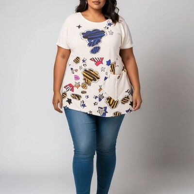 Plus Size Grained Logo Tunic (A875)