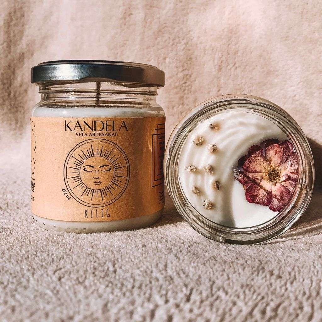 Vela aromática de cera de soja - Mango y papaya (290g)