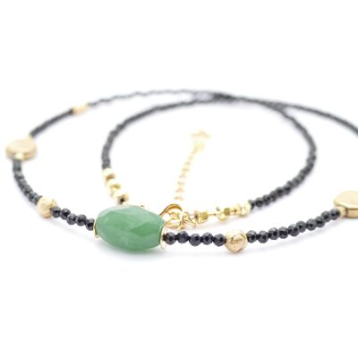 Collier Spinelle avec Jade Vert