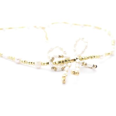 bow pearl necklace