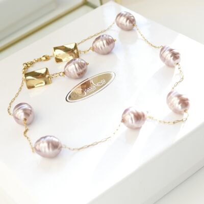 Mila Necklace Pearl Rose