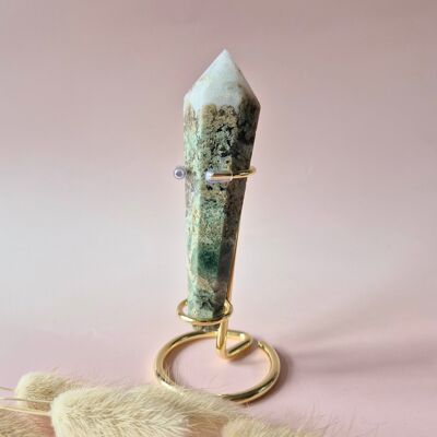 Gemstone moss agate scepter - 114g