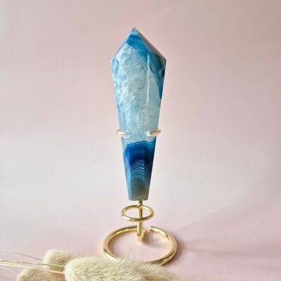 Gemstone Blue Agate Scepter (192g) Colored