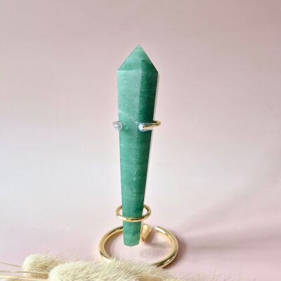 Green Aventurine Scepter (135g) on Metal Stand