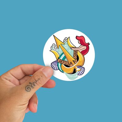 Mermaid and Trident Refuse to sink Sticker by la barbuda