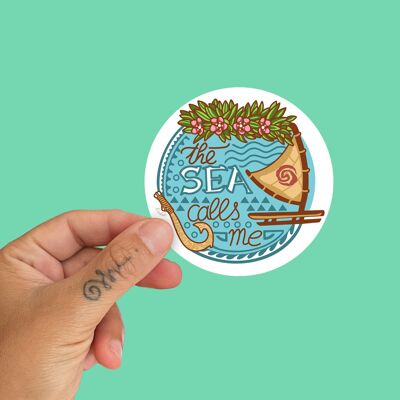 The Sea Calls me Sticker by la barbuda