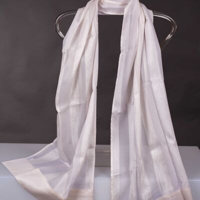 Natural Silk Crepe Satin Shawl