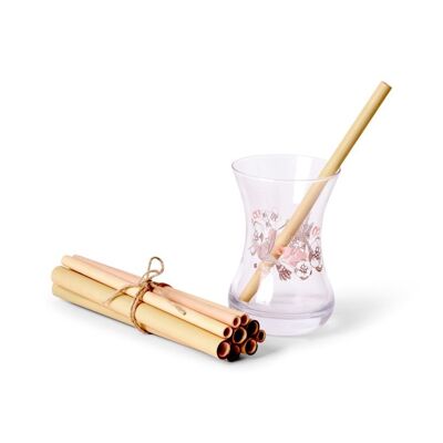 Set of 100 short bamboo straws