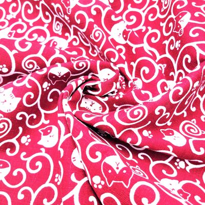 Tissu Japonais - Kawaii neko fabriqué au Japon 100% coton