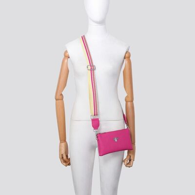 Vegan Leather Double Compartment Mini Crossbody Bag # 3179