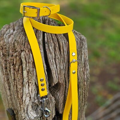 Waterproof BioThane© Dog Collar & Dog Lead - Yellow