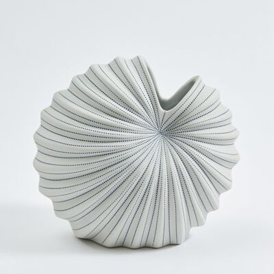 Vase en céramique fait main en forme de palmier - Pois bleus, taille M