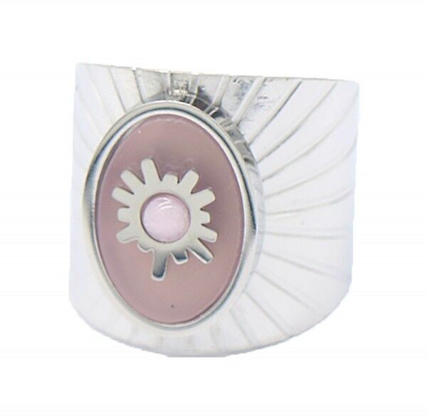 B-E2.3 R220-054S S.Anello in acciaio regolabile rosa-argento