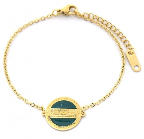 A-F9.2 B010-019G S.Bracciale in acciaio con moneta