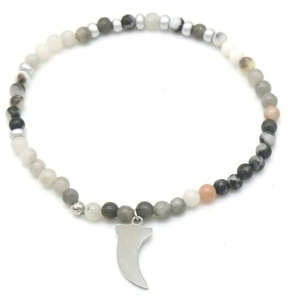 D-A15.3 B010-009S S.Bracciale in acciaio con pietre