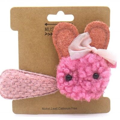 F-E24.1 H009-010A Kids Hair Fashion Set 2pcs Fluffy Bunny Pink